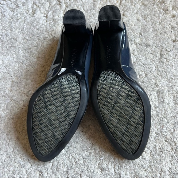 Calvin Klein NAVY High Gloss “Olive” Heels Patent Leather Pumps 10M - Picture 5 of 13